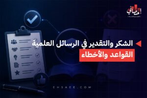 الشكر والتقدير في الرسائل العلمية القواعد والأخطاء