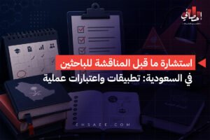 استشارة ما قبل المناقشة للباحثين في السعودية تطبيقات واعتبارات عملية