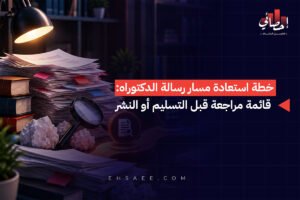خطة استعادة مسار رسالة الدكتوراه قائمة مراجعة قبل التسليم أو النشر